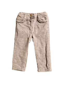Pantalon gris en velours taille ajustable 18 mois