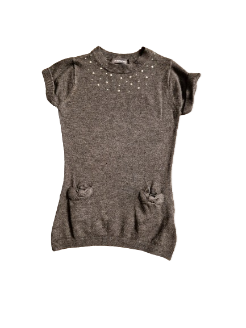 Robe pull grise sans manches 24 mois