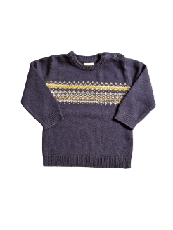 Pull bleu en tricot 18 mois