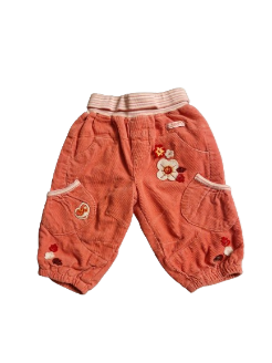 Pantalon rose doublé en velours 6 mois