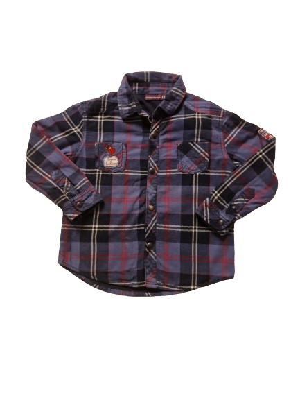 Chemise bleu doublé à carreaux 3 ans