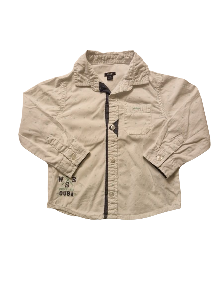 Chemise blanche imprimé triangle vert 3 ans