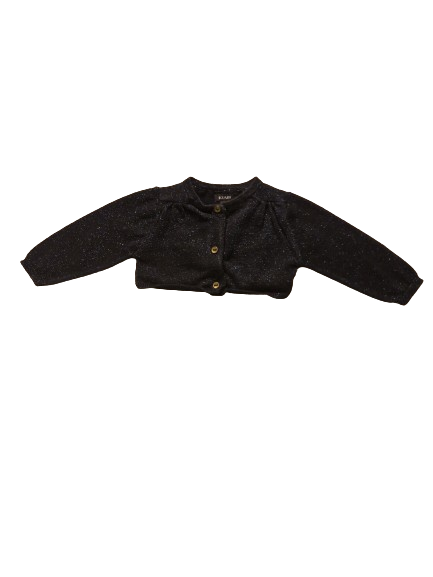 Gilet boléro bleu-noir pailleté 3 mois