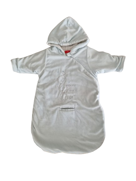 Gigoteuse bleu manches longues et passants entre jambes 0 mois