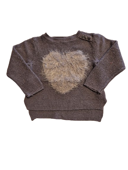 Pull gris en maille 24 mois