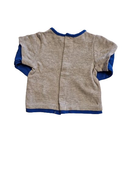 Sweat gris et bleu 1 mois