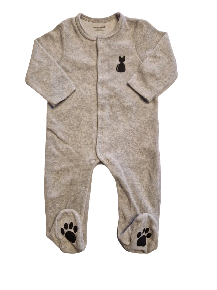 Pyjama gris en velours 12 mois