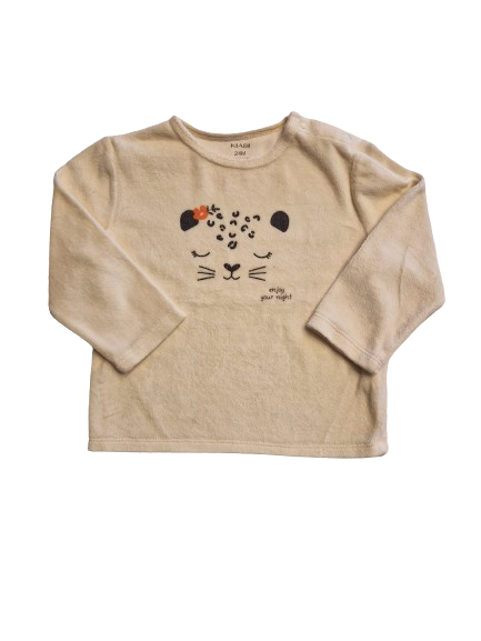 Haut de pyjama écru en velours 24 mois