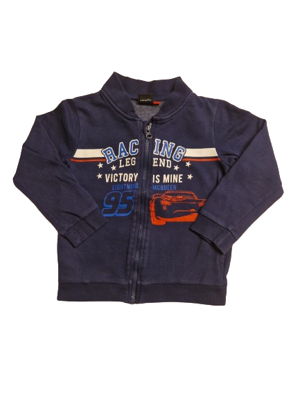 Sweat zippé bleu Cars 3-4 ans