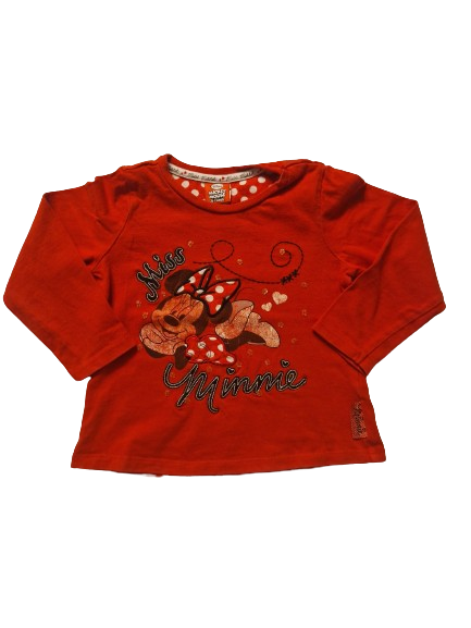 Tee-shirt rouge Minnie manches longues 3-4 ans