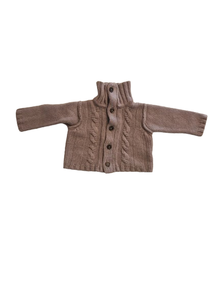 Gilet court marron en maille 12 mois