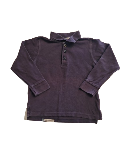 Polo bleu manches longues 3 ans