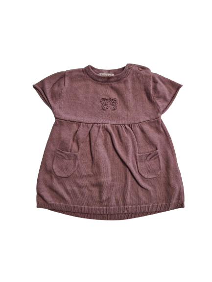 Robe violette en tricot 3 mois