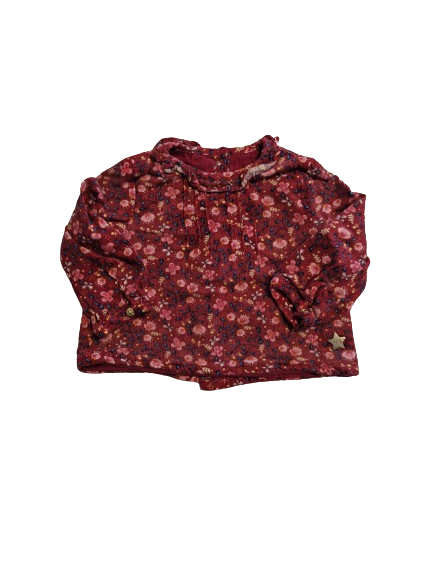 Chemisier rouge fleurie 9 mois