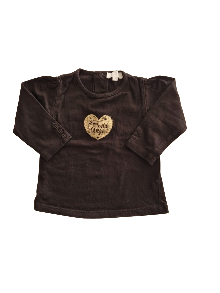Tee-shirt noir manches longues 12 mois