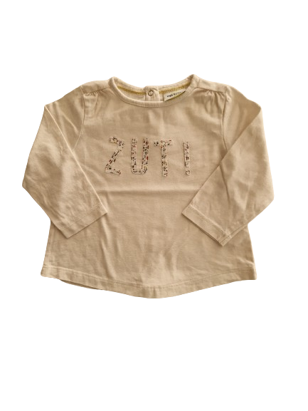 Tee-shirt écru manches longues 6 mois
