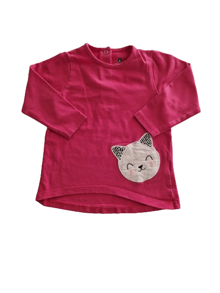 Tee-shirt fuchsia manches longues 12 mois