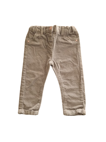 Pantalon gris en velours 12 mois