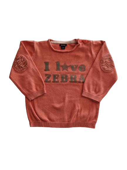 Pull rose en tricot 24 mois