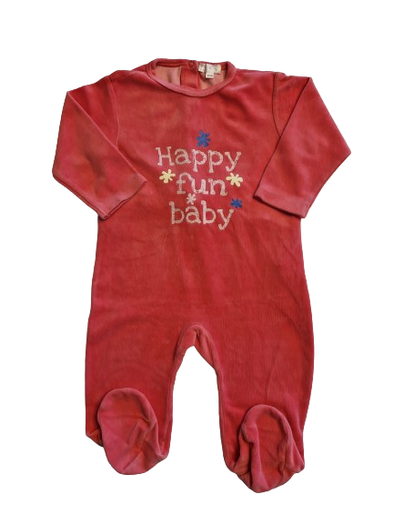 Pyjama fuchsia en velours 12 mois