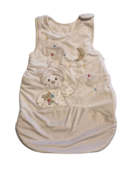 Gigoteuse blanche en velours 0-6 mois