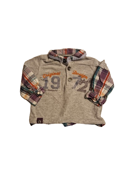 Tee-shirt chemise gris 6 mois