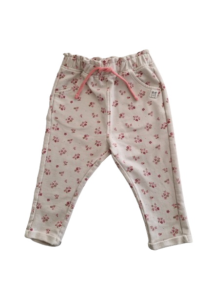 Pantalon blanc fleuri 12 mois