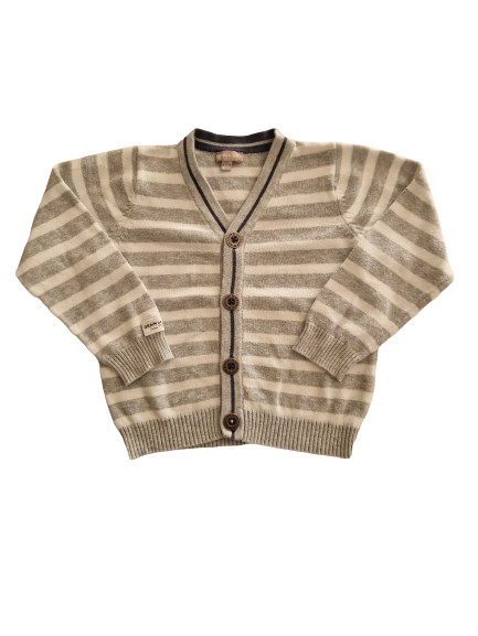 Gilet blanc et gris 24 mois