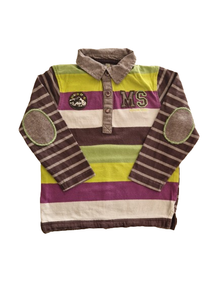 Polo rayé manches longues 4 ans