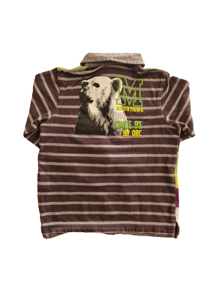 Polo rayé manches longues 4 ans