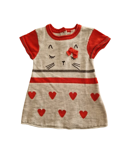 Robe pull grise sans manches 3 mois