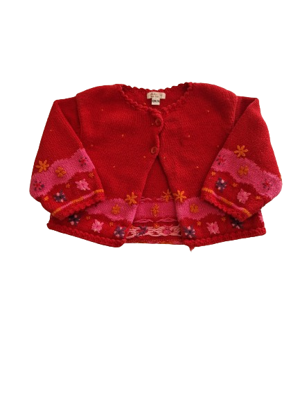 Gilet rouge et rose 12 mois