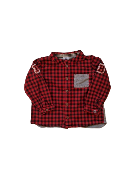 Chemise rouge à carreaux 18 mois