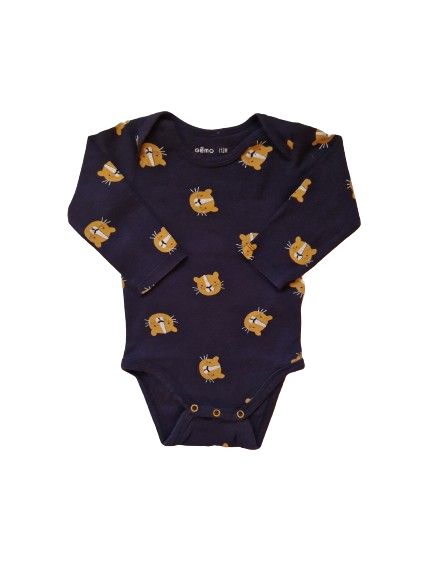 Body bleu motif chat 12 mois