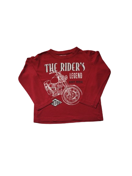 Tee-shirt rouge manches longues 3 ans
