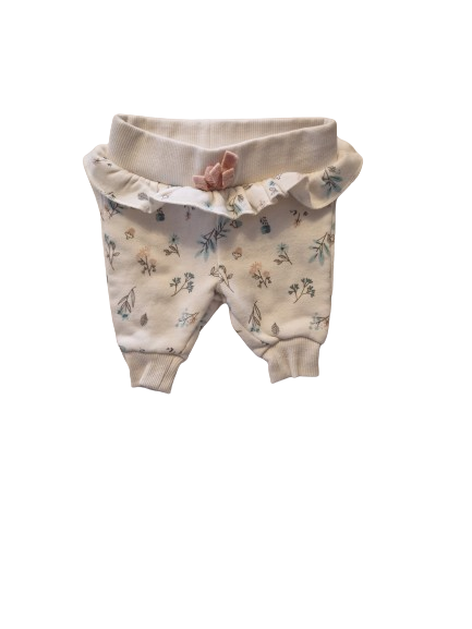Pantalon écru fleuri naissance