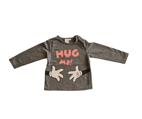 Tee-shirt gris manches longues 18 mois