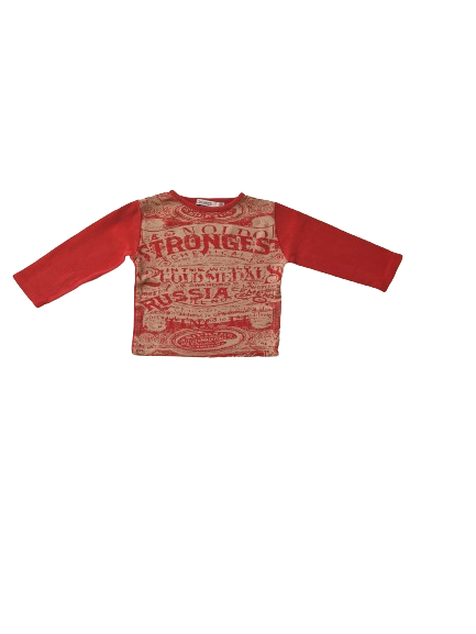 Tee-shirt rouge manches longues 24 mois