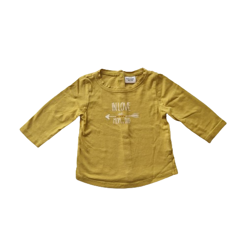 Tee-shirt moutarde manches longues 9 mois