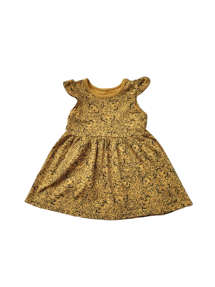 Robe jaune imprimée roi lion 9-12 mois
