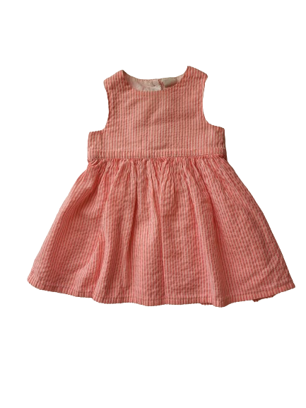 Robe blanche et rose 9-12 mois