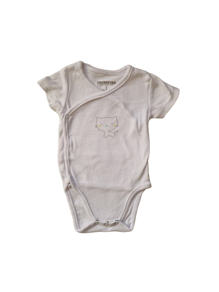 Body blanc motif chat 1 mois