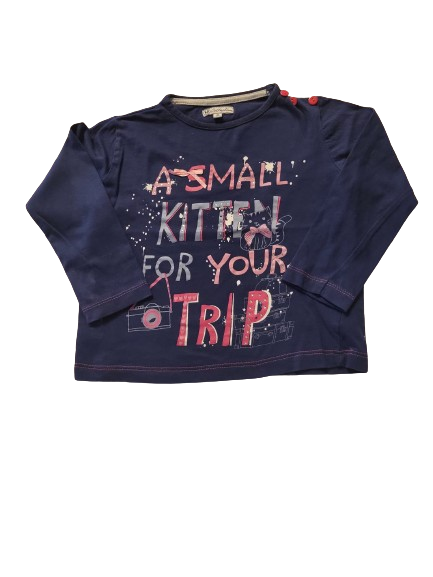 Tee-shirt bleu imprimés manches longues 3 ans