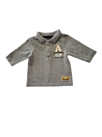Polo gris manches longues 3 mois