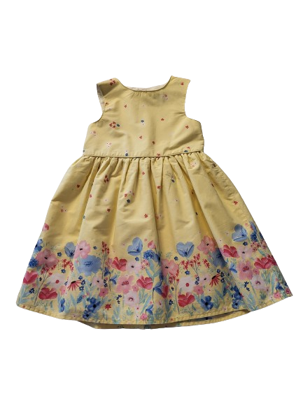 Robe jaune fleurie 24 mois-3 ans
