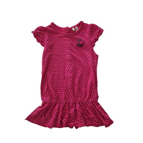 Robe fuchsia motif cœurs 9 mois