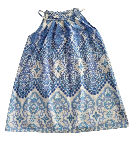 Robe blanche et bleu 8 ans