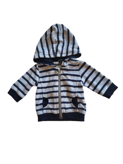 Veste de jogging grise rayée en velours 1 mois