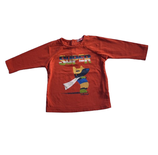Tee-shirt orange manches longues 9 mois