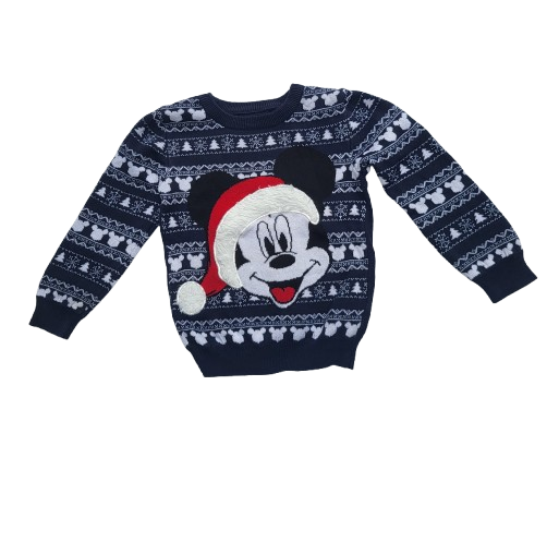 Pull bleu en maille Mickey 24 mois-3 ans